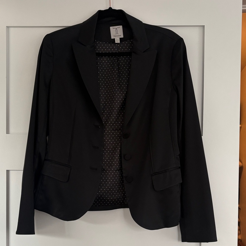 Black Blazer with Polka Dot Lining